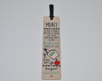 Wooden - thank you - page bookmark turns... you are part of my story - great teacher