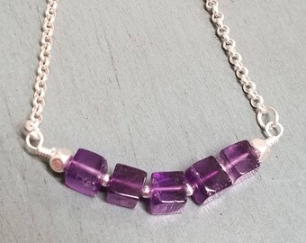 Sterling Silver Amethyst Bracelet / Amethyst Bracelet / Amethyst Jewelry / Amethyst Gemstone Bracelet / February Birthstone
