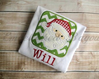 Santa Personalized Applique T-shirt or Onesie, Boy or Girl