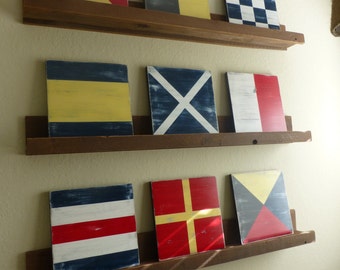 Nautical 12x12 Flag Code Signal Sign CUSTOM ONE large Nautical Beach Decor Spell Your Name