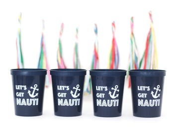 Lets Get Nauti, Nautical Bachelorette Party, Nautical Bachelorette Party Gifts, Beach Bachelorette, Nautical Bachelorette Cups, Bachelorette