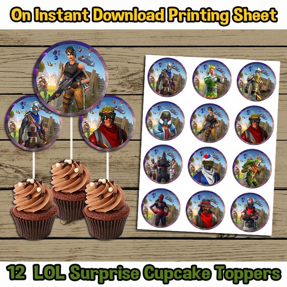 Printable Fortnite Cupcake Toppers - fortnite cupcake topper fortnite birthday invitation