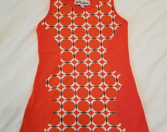 60s Swinging London Mod Tank Dress - Orange