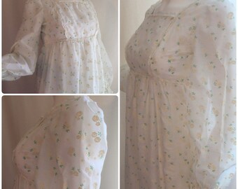 White and Yellow Floral Prairie Dress
