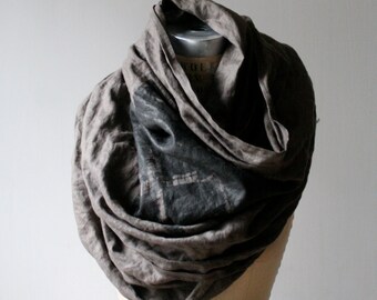 002 slate linen industrial print scarf, Brooklyn Architecture Print, Large Scarves, Brooklyn Accessories, Long Scarf, Unique Gifts