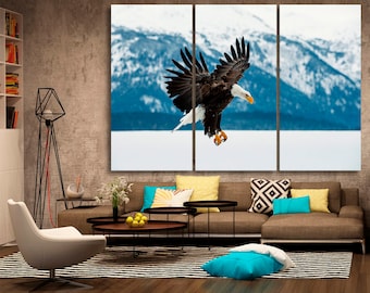 Flying bald eagle Eagle canvas wall art Eagle wall decoration Eagle canvas wall art art Eagle large canvas wall art wall decor