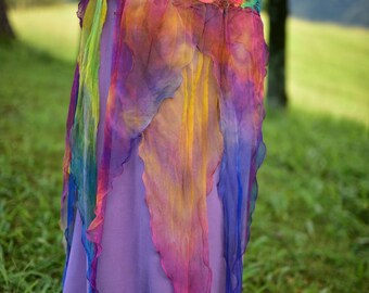 Nuno Felted Belt-Rainbow Belt-Silk Belt-Rainbow Felt Costume-Rainbow Fairy Belt-Fairy Costume-Rainbow Costume-Woodland Costume OOAK