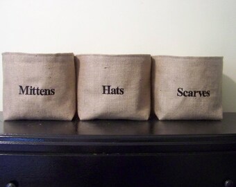free shipping - burlap basket - personalized basket - storage - organization - personalized gift - fabric basket - organizer