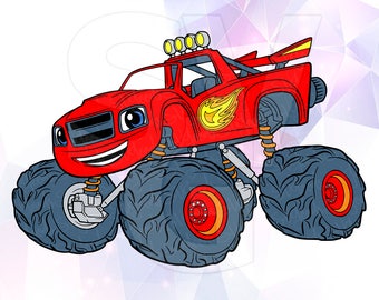 Monster Machines Blaze SVG LAYERED Cut File Cricut Design Silhouette Cameo Party Supply Decorations Vinyl Decal Tshirt Craft Scrapbooking