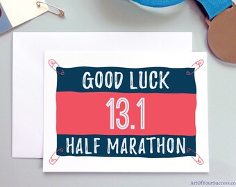 Good Luck Half Marathon card, 13.1 card, 13.1, good luck 13.1 card, running card, card for runner