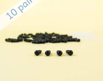 4.5mm Black Safety Eyes - 10 pairs -- amigurumi eyes, doll eyes, craft eyes, stuffed animal eyes