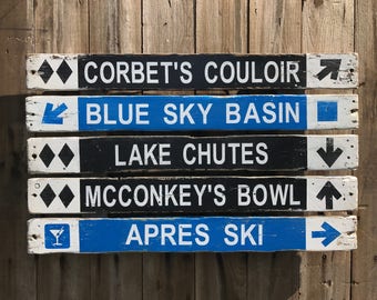 Set of 4 Ski Run or Ski Slope Difficulty signs Made from all