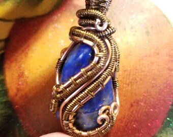 Lapis Lazuli Wire Wrapped Pendant
