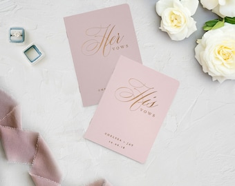Wedding Vow Books, Set of His and Hers, Personalized, Vow Books, His and Her Vow Books, Wedding Vow Book Rose Gold, Custom Wedding Vow Books