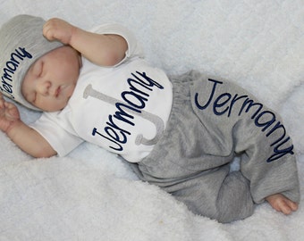 Newborn Boy Outfit Baby Boy Coming Home Outfit Personalized Baby Boy Clothes Gift Brothers Toddler Boy Clothes W/options Personalized Bab