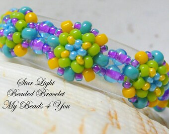 Beaded Bracelet, Seed Bead Bracelet, Beadwork Bracelet, Embellished Bracelet, Beadwoven Bracelet, Beaded Bead Bracelet