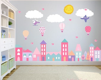 Stadt-Wandtattoo Wand Aufkleber Kinderzimmer Baby Wandtattoo Stadt-Wandtattoo Wand Aufkleber Kinderzimmer Baby Wandtattoo