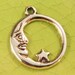 10 silver moon charms pendants crescent man circle round star nursery rhymes summer planet astronomy mystical 21mm x 18mm - C0400-10