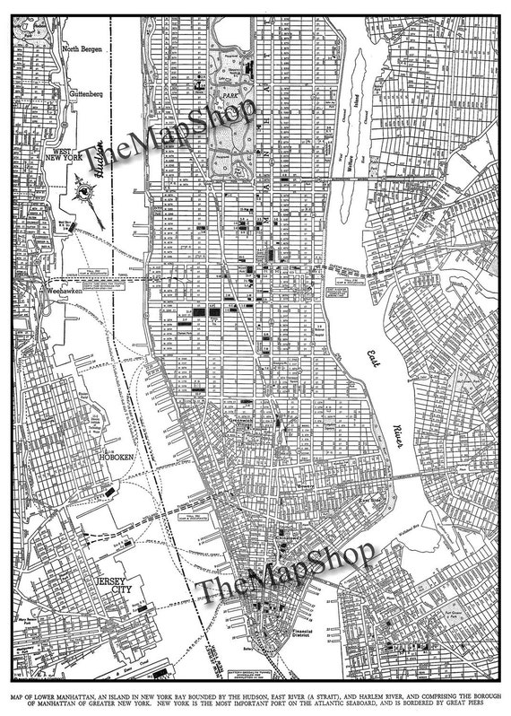 new york city map 1944 new york city manhattan street map