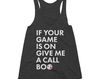 Women's My Boo Super Mario Bros./Ghost Town DJs/Running Man Black Racerback Tank Top