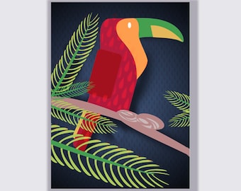 Illustration child toucan