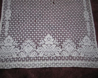 Delicate Antique Bobbin Lace Panel - Hand Made Lace-Curtain Panel-71 by 41 inches #2