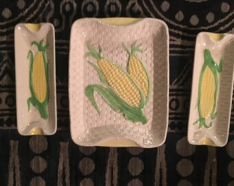 Lovely Set of 3 Stafford New Corn Platter and 2 side dishes
