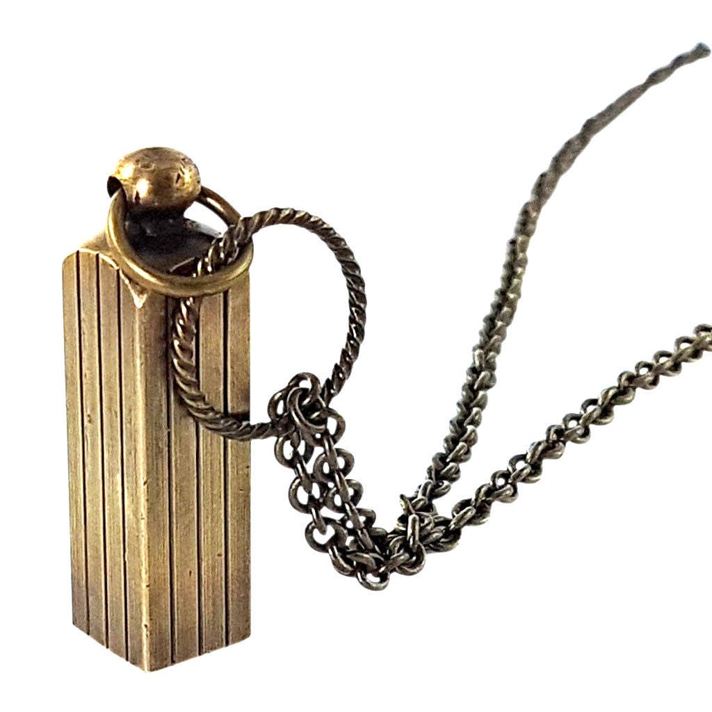 Secret Capsule Brass Necklace Capsule Container Pendant