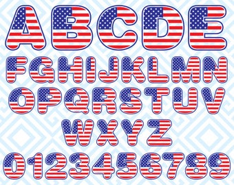 Download American Flag Alphabet SVG July 4 Fun With SVGs Digital