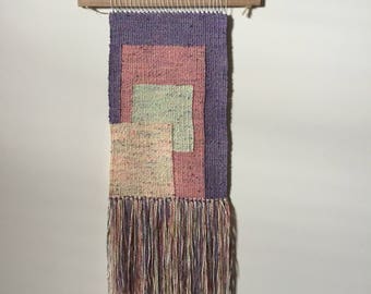 Geometric hand woven wall hanging