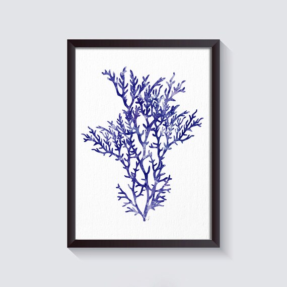 Coral Art Print Blue Sea Coral Print Coral Wall Art Coral