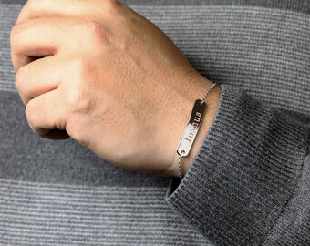 Custom Father's Day Personalized Fathers Day Gift Couples Bracelets Graduation Gift Mens Bracelet - 5BR