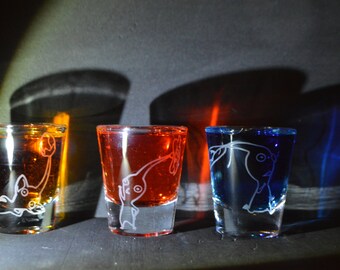 Pikmin set of 3 shot glasses
