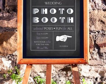 Wedding Photo Booth Sign - chalkboard
