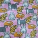 Multi Colored Cats Print Cotton Flannel Fabric