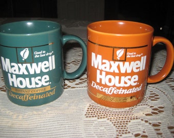 2 Vintage Maxwell House promotional mugs