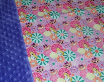 Alice in Wonderland Purple Minky Blanket