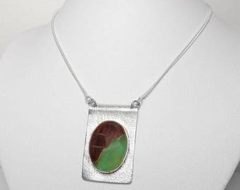 Chrysoprase Gemstone 925 Sterling Silver Necklace