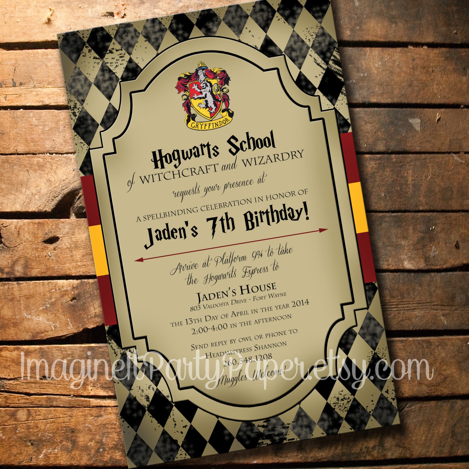 Harry Potter Birthday Invitation