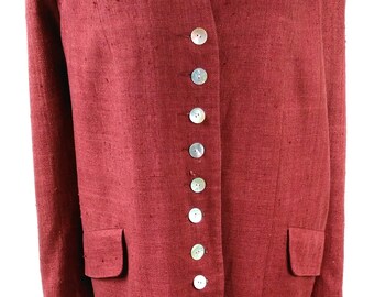 Plus Size L XL Vintage Maternity Jacket Rust Silk Blooming Marvellous Bust 50" 127cm