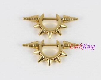 Spike stud earrings, gold earrings, statement earrings, stainless steel earrings, men earrings, guy studs, women earrings, LarkKing ER486