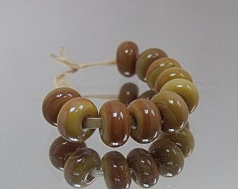 Walnut, Artisan Lampwork Glass Beads, SRA, UK