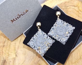 Earrings "expression" sparkling silver