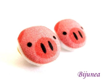 Pig earrings- Pink pig earrings - Pig stud earrings - Pig studs - Pig posts - Pig post earrings sf480