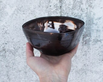 Ceramic bowl Serving Bowl Wabi Sabi Soup Bowl Salad Oatmeal Bowl Gold Minimalistic Pottery Original Ceramics Handmade Ceramics Tableware