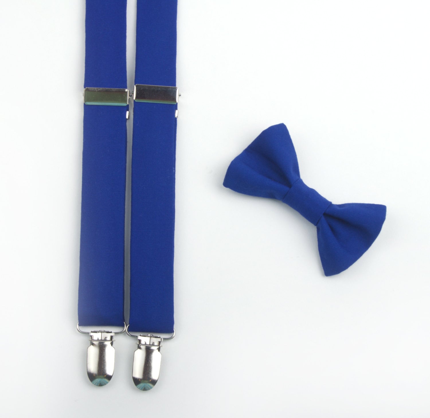 Royal Blue bow tie & suspenders cobalt blue bow tie ring