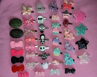 Kawaii cute small resin hairclips | lolita fairy kei pastel goth dolly party kei