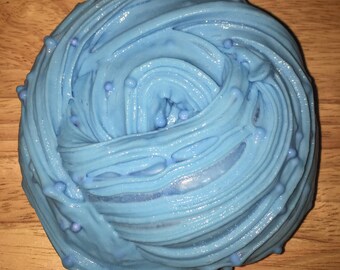 Bubble Gum Millions - Fluffy Slime scented Bubblegum, with plenty of blue foam beads, lovely, stretchy, clicky, cheap slime from the UK