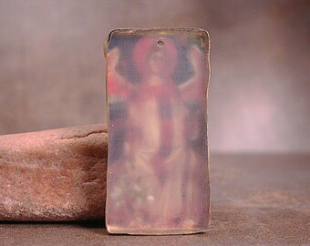 Rustic Resin Pendant, Angel Jewelry, Mixed Media Jewelry, Religious Pendant, Divine Spark Designs, SRA