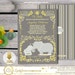 Gender Neutral Elephant Baby Shower , Elephant Invites, Safari Baby Shower, Gender Reveal, Yellow and Gray, Editable|DIY INSTANT DOWNLOAD